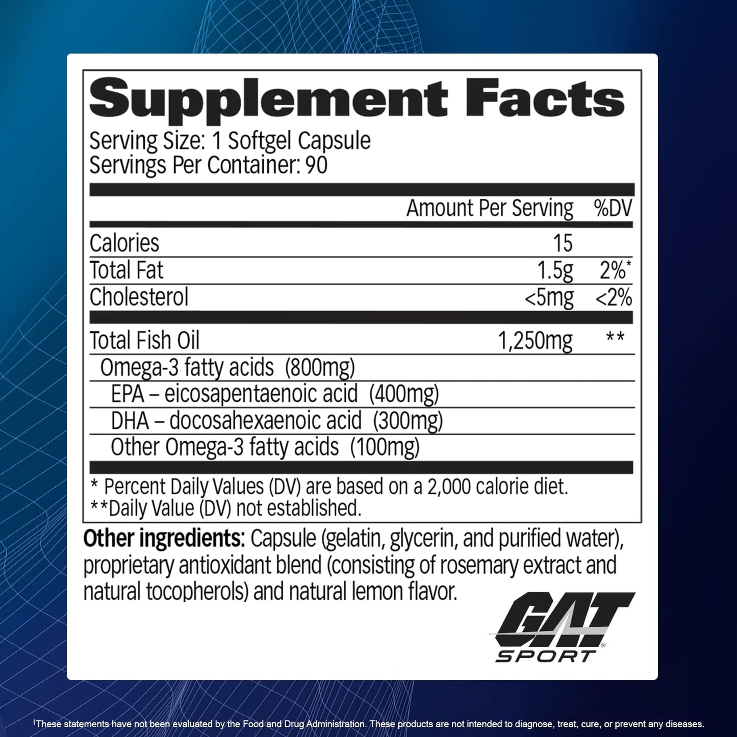 GAT OMEGA-3 800 MG 90 CT