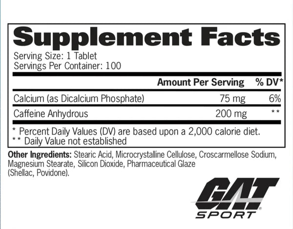 GAT CAFFEINE 200mg 100 TABS