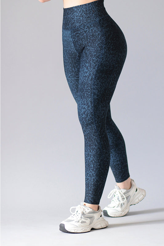 LEGGINS ESTAMPADO AZUL Y NEGRO