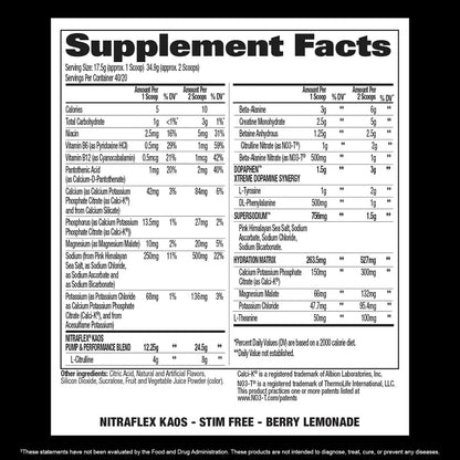 NITRAFLEX KAOS STIM FREE 40 SERV