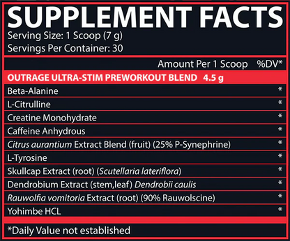 NUTREX OUTRAGE ULTRA STIM PWO 30 SERV